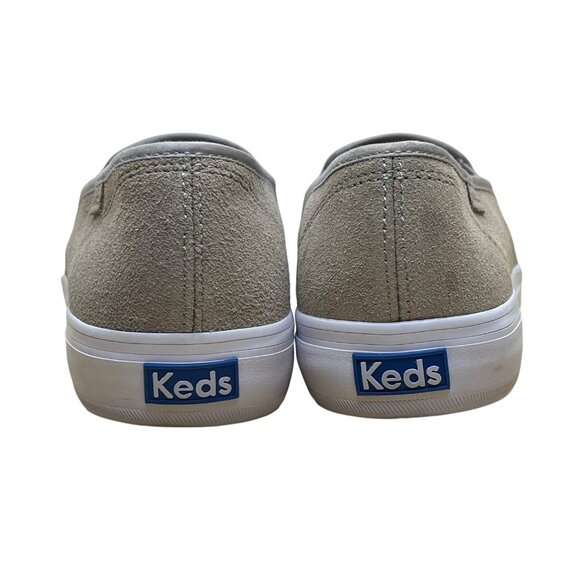 Keds Women’s Grey Suede Perforated Pattern Slip-On  Flat Sneakers Size 7.5 - Picture 5 of 8